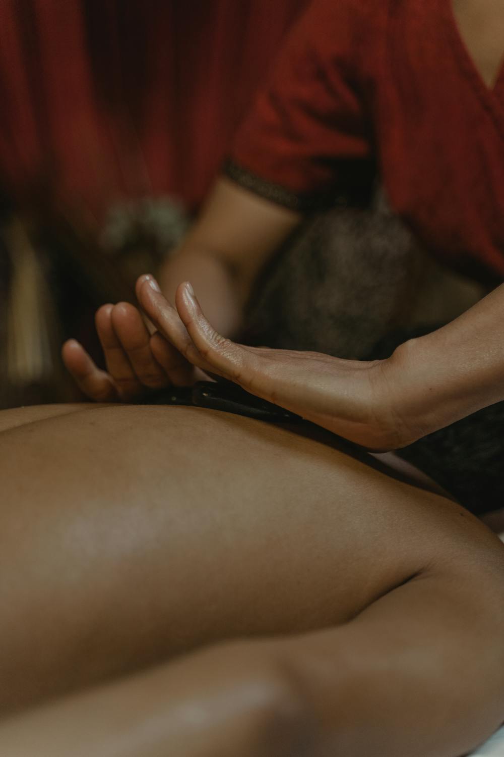 Close-up of therapeutic massage technique