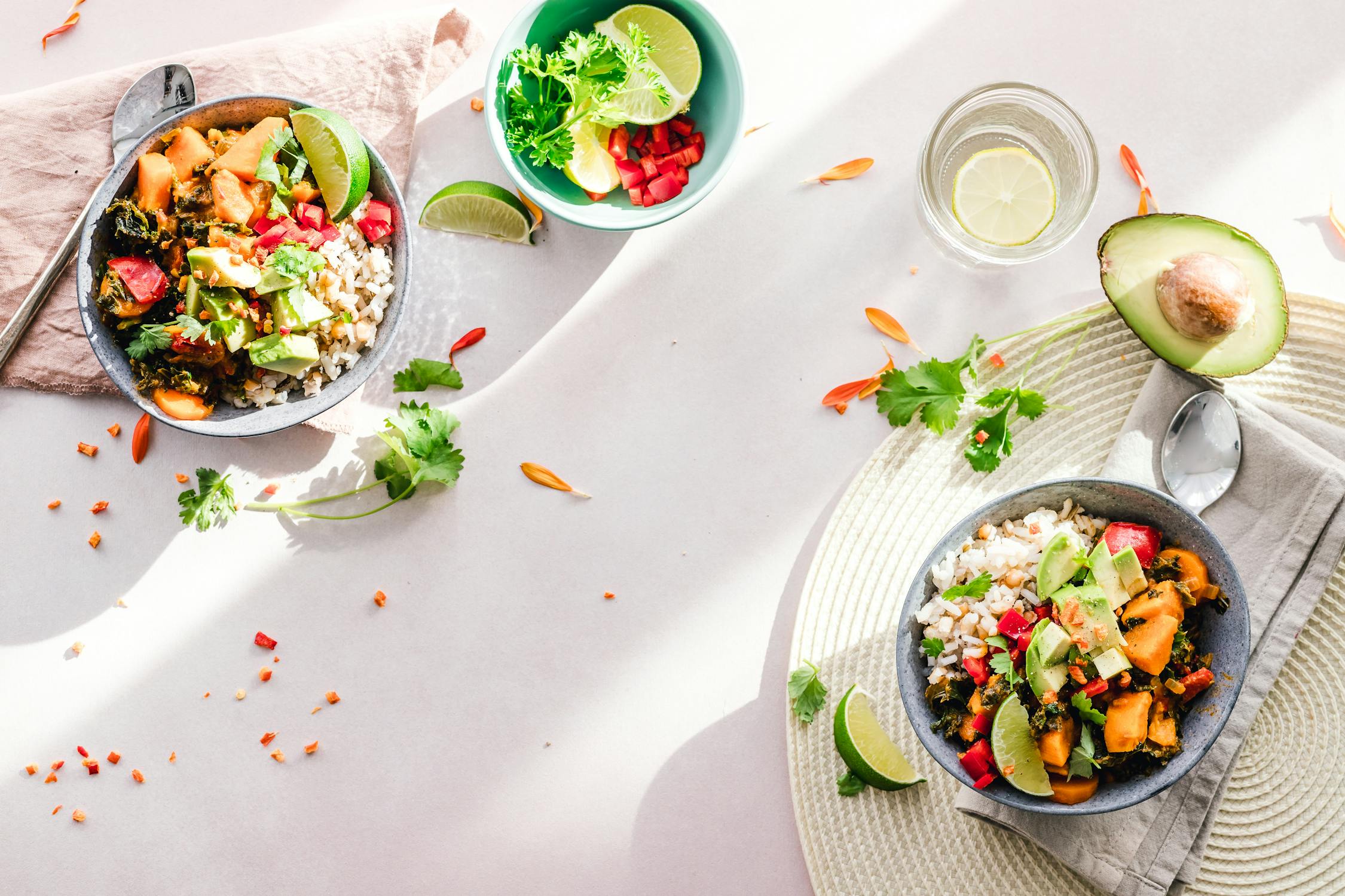 Vibrant plant-based food bowl