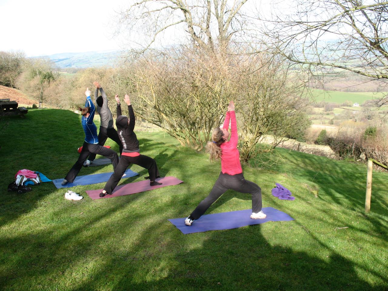 Yoga on the hillside during the London years